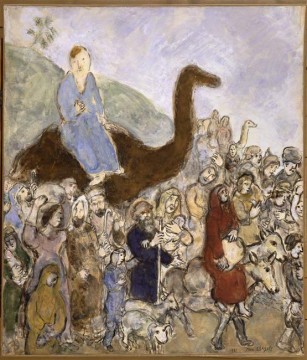 Jacob deja su país y su familia para ir a Egipto contemporáneo de Marc Chagall Pinturas al óleo